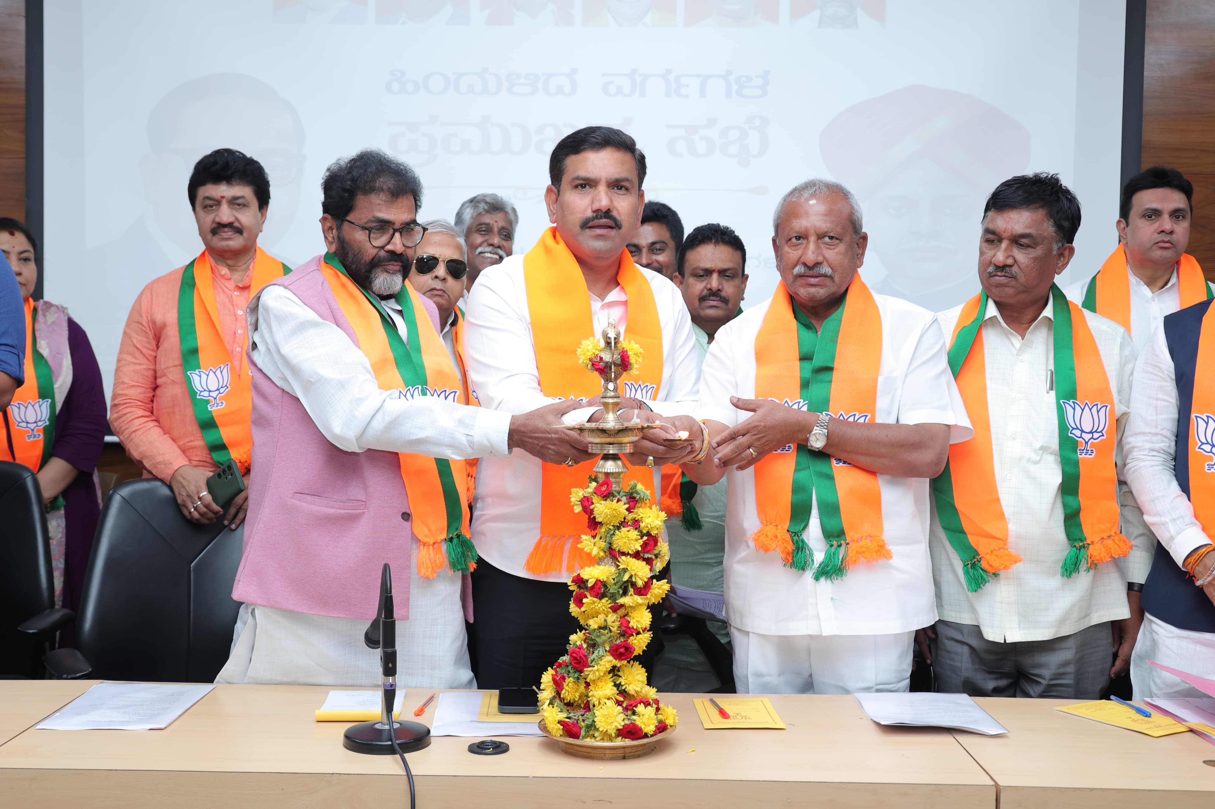 State OBC Morcha leaders meeting at BJP office